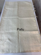 Blended tussar saree with embriodery and cutwork- MS8666 (8) Pearl Cream