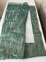 Georgette - Organza saree with thread work MS349 BluemixGreen