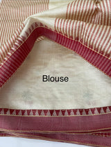 Blended tussar silk saree with embroidery- MSH490