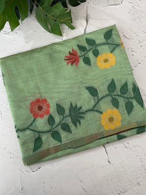 Jamdani silk Cotton Saree with thread work  MSJ787