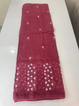 Kota checks saree with embroidery SVTS34- Pink