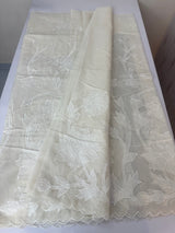 Mul chanderi applique work saree  MSH115 - Offwhite