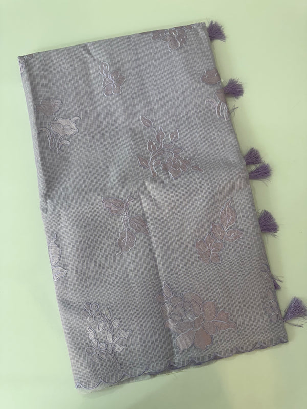 Silky kota embroidery saree  MSK890 Lavender