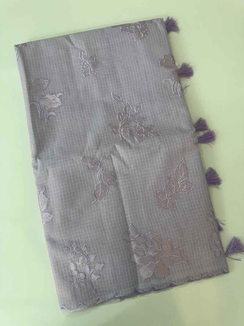 Silky kota embroidery saree  MSK890 Lavender