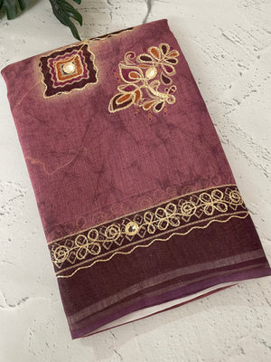 Tissue linen saree MLS345