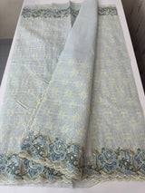 Phulkari NetKota embroidery saree - MSH126 PowderBlue