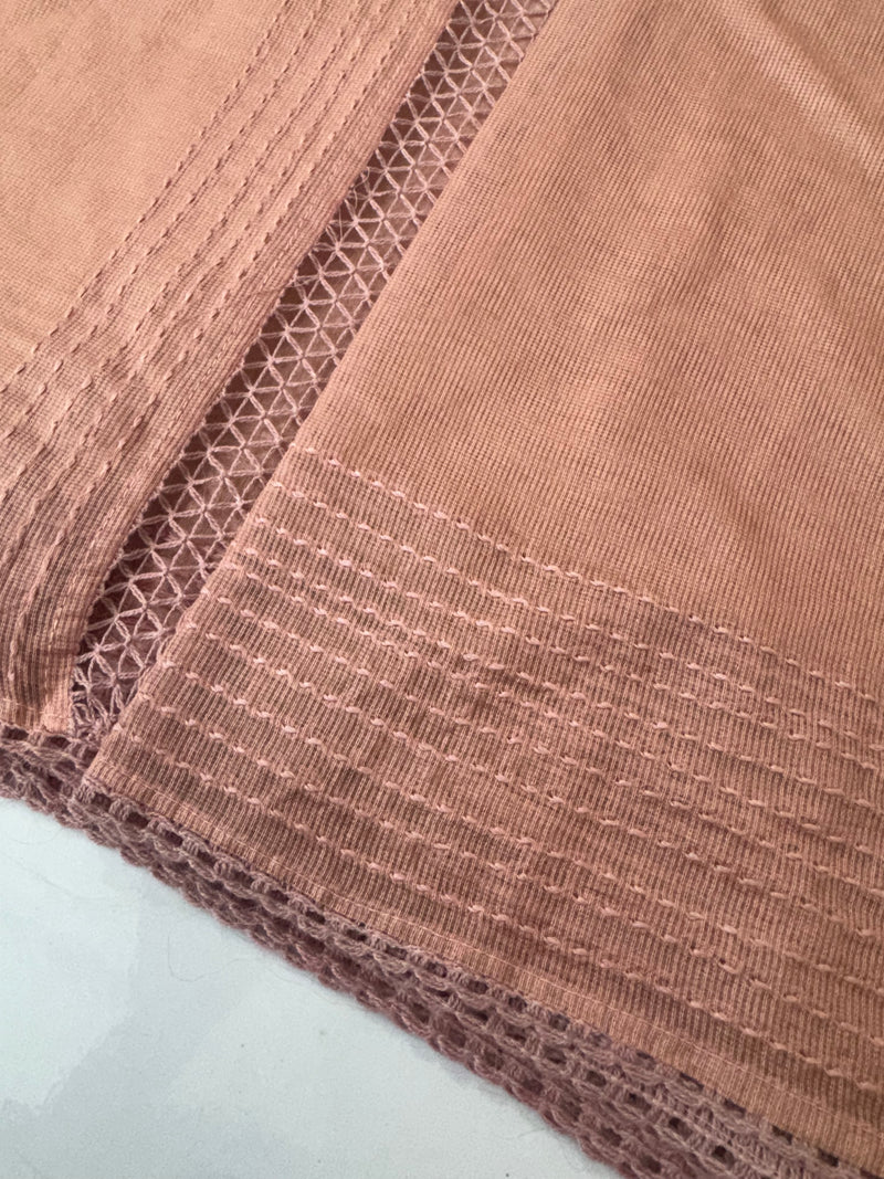 Supernet saree with crochet work and lace border MCJ5433 (V shape Crochet)