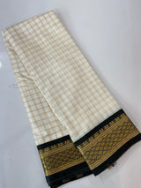 Cotton silk check saree with zari border MS6754