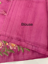Art tussar saree with embroidery MST677