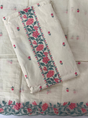 Unstitched Cotton Salwar Set with cross stitch embroidery- MUS105 (1)