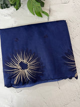 Organza saree with embroidery borders MOS4765 NavyBlue