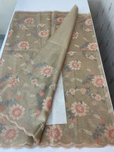 Tissue Silk cross stitch embriodery saree MS49892