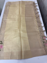 Tissue silk saree with embroidery MSH235