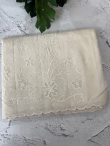 Mul chanderi saree with applique work MSH1566- Offwhite