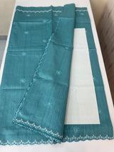 Cutwork Semi tussar saree MTSS674 Blue