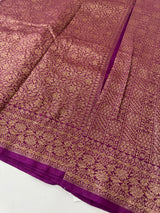 Semi katan Banarasi saree in antique zari weaving - MSKB899 Vadamalli