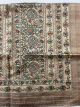 Madhubani Printed Semi tussar silk saree with Kanta work MBT6877 (4)