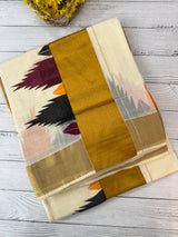 Kerala cotton saree - Temple border