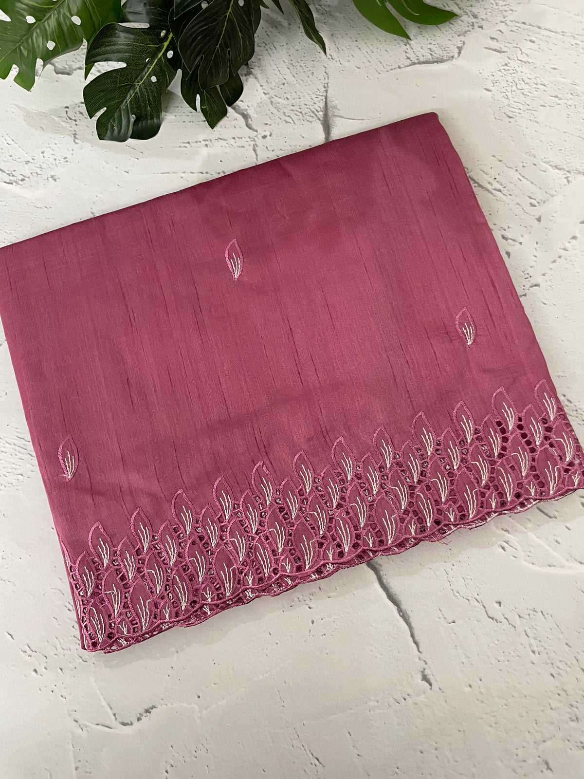 Semi tussar saree with cutwork MSHK566 (pink)