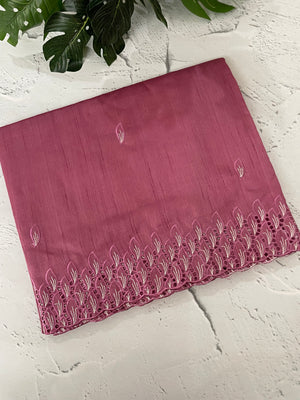 Semi tussar saree with cutwork MSHK566 (pink)