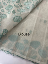 Tissue silk saree with applique work  MSH105