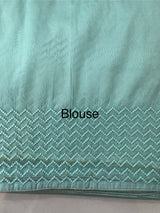 Organza saree with thread work BSONNYY SkyBlue