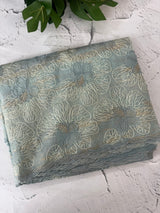 Premium Crush Organza saree with thread work- MCW863 PowderBlue