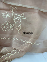 Organza saree with applique work MS5081