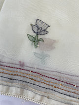 Tissue Organza saree with kanta embriodery saree MS15600 Offwhite