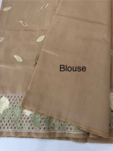 Cutwork Raw silk saree MSH228(2) Chiku