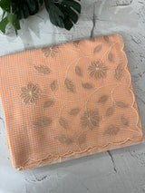 Moonga Kota checks saree with applique work MMC457 Peach