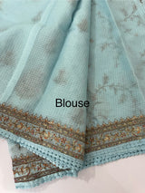 Soft kota silk saree with embroidery MS16429- LightBlue