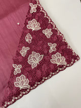 Cutwork Semi tussar saree MTSS674 DarkOnion