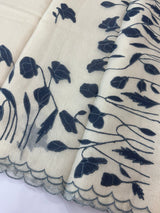 Tissue cotton applique work saree MS6743(2) DarkGrey