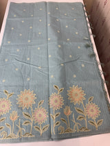 Applique and embroidery work 
 Kota Silk saree MSH118- DuksyBlue