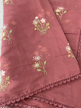 Blended Malai chanderi saree with embroidery MS5568 AntiqueRose