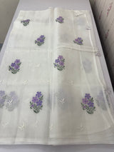 Lightweight NetKota saree with cross stitch embroidery MS6868