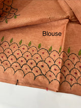 Kanta Handstitched Blended tussar silk saree MS15831