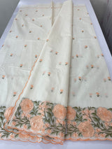 Mul chanderi embriodery saree with scalloped borders MSH176