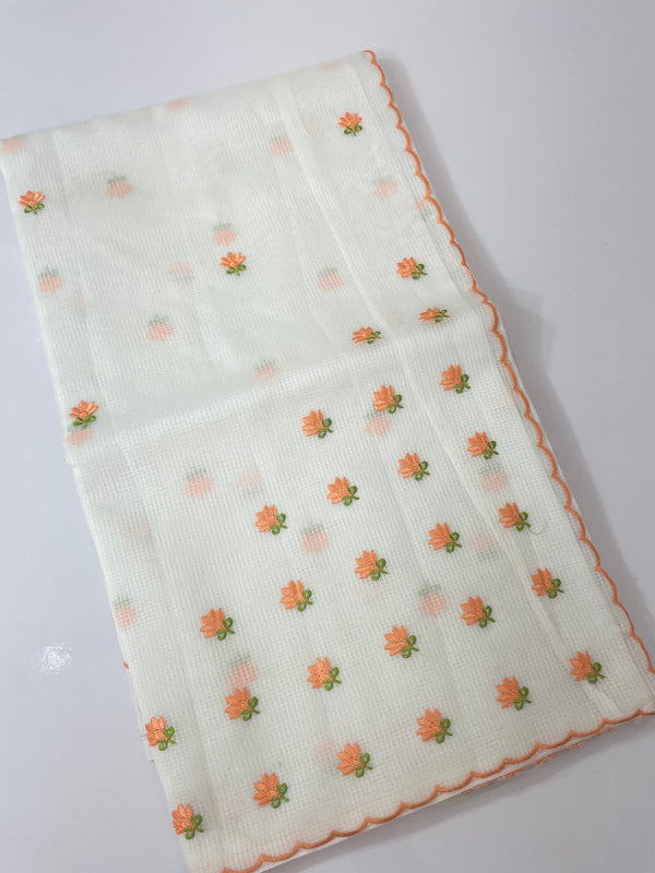 NetKota saree with embroidery MS6868 -Peach