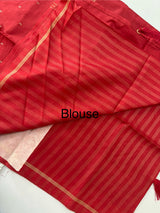 Semi silk saree with retta pettu borders  MTS455 Red