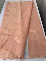 Kota Moonga checks Applique work saree  MSH278 Peach