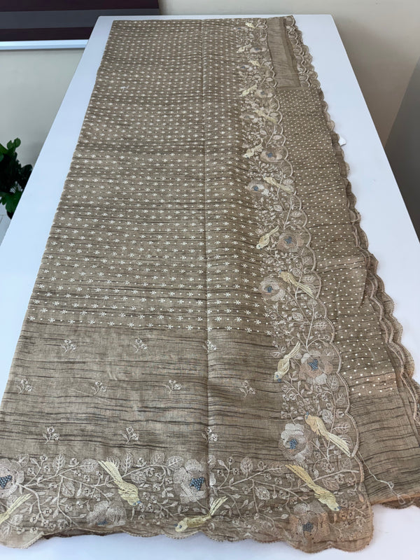 Blended tussar Saree with Embroidery SNFNICY2