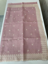 Silky kota embroidery saree MS5409 PastelPink