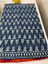 Pure mul cotton hand block printed saree SKSRMY