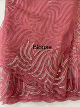 Glass organza saree with thread work- MOS351
