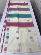 Semi chanderi saree with multi color polka dots- MSF334