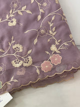 Pure Georgette saree with embriodery and applique work MS15567 Mauve