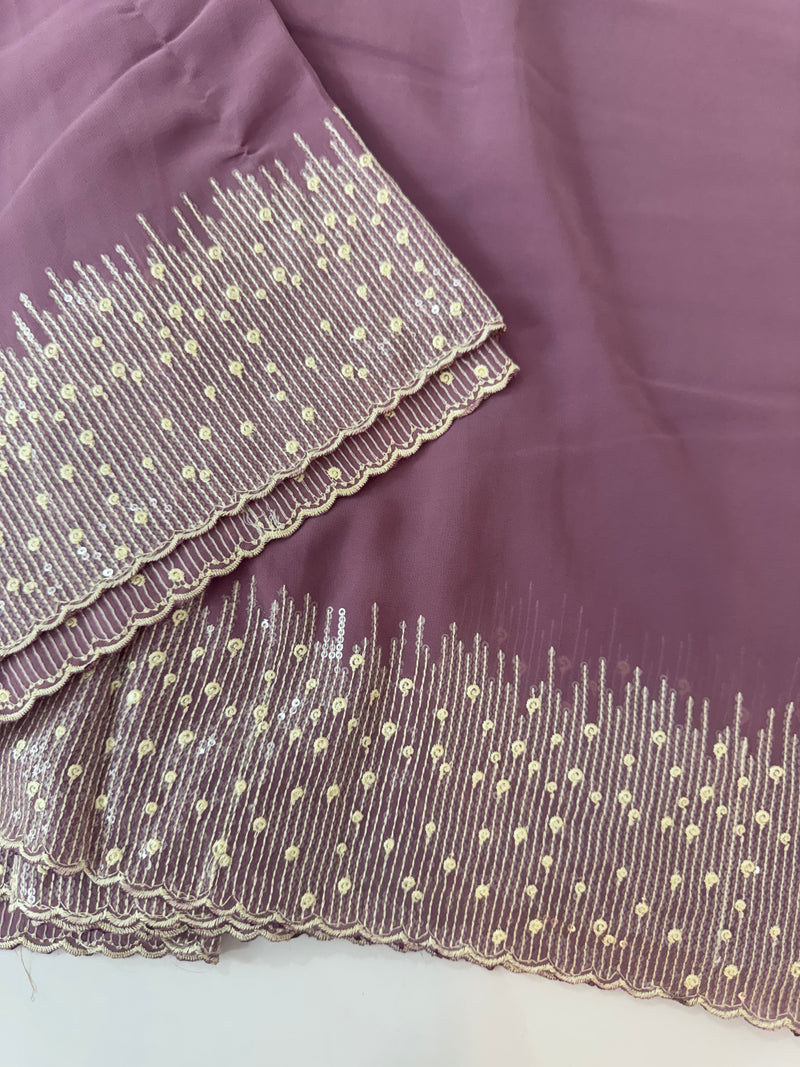 Designer georgette sarees with blouse MGS5321- DuskyWine