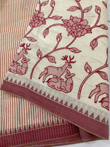 Blended tussar silk saree with embroidery- MSH490